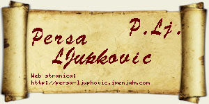 Persa LJupković vizit kartica